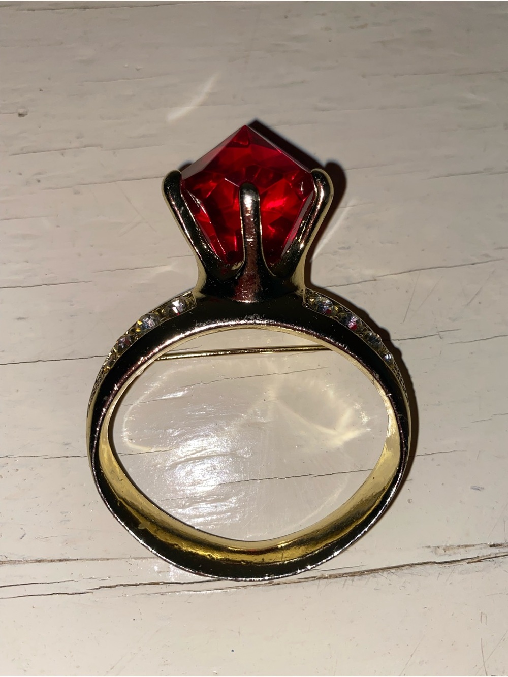Novelty Faux Gem Ring Brooch